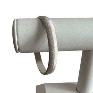 Vintage Monet Textured Bangle Bracelet Signed Silver Tone